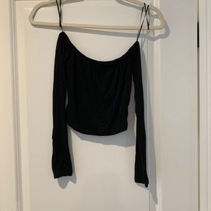 Black off the shoulder crop